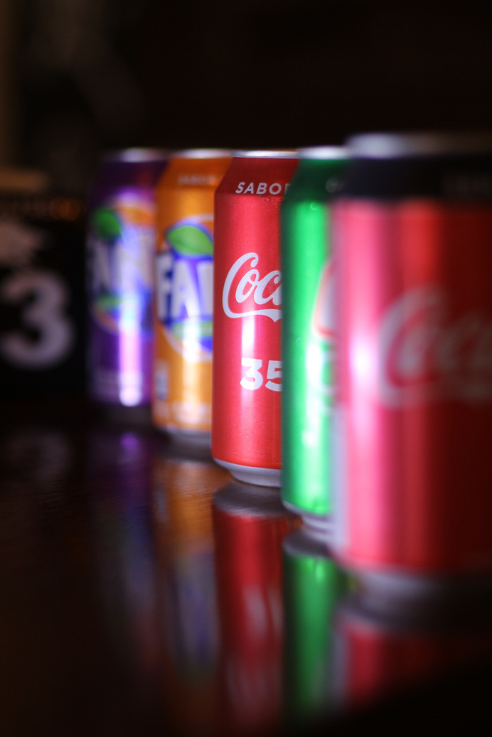 Cans of Soft Drinks 